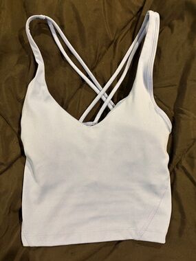 Light Lavender Strappy Crop Tank Top